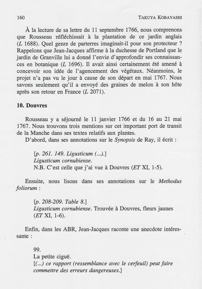 Traces des pérégrinations de Rousseau, p. 160