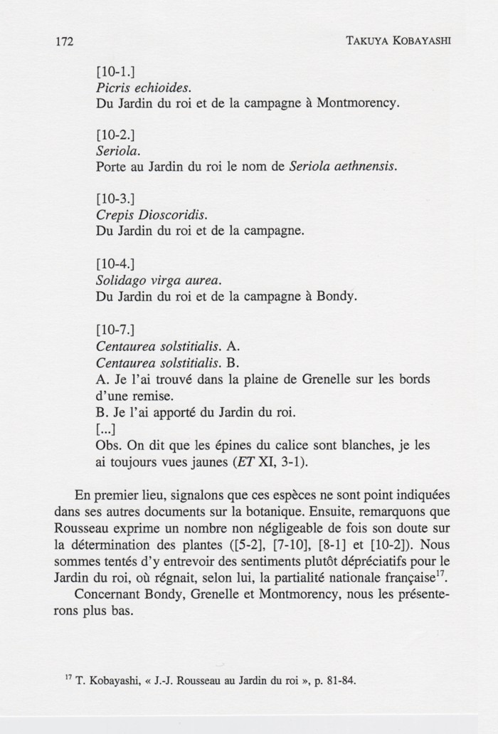 Traces des pérégrinations de Rousseau, p. 172