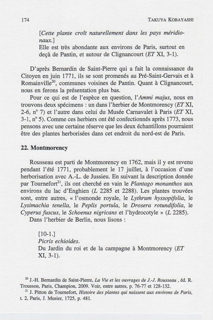 Traces des pérégrinations de Rousseau, p. 174