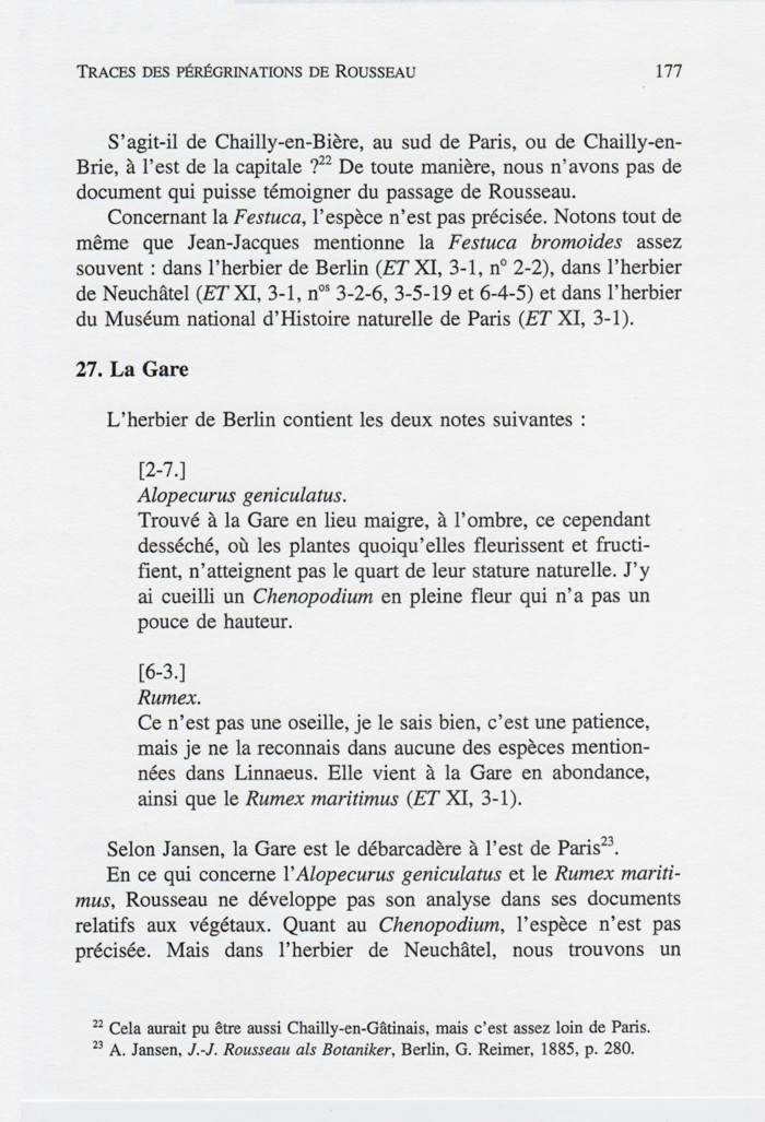 Traces des pérégrinations de Rousseau, p. 177