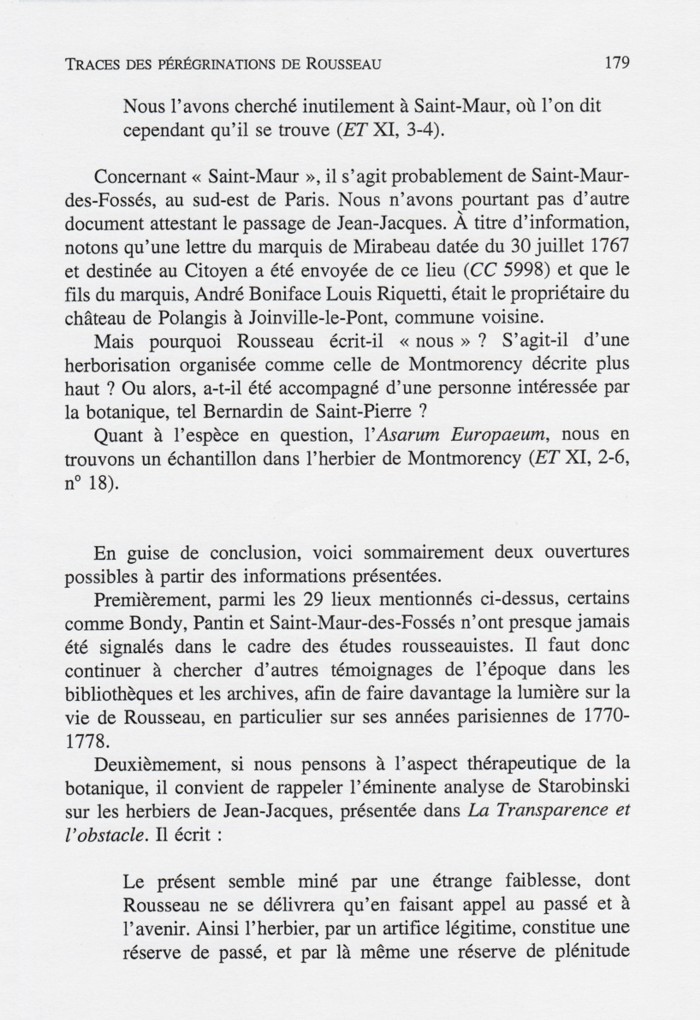 Traces des pérégrinations de Rousseau, p. 179