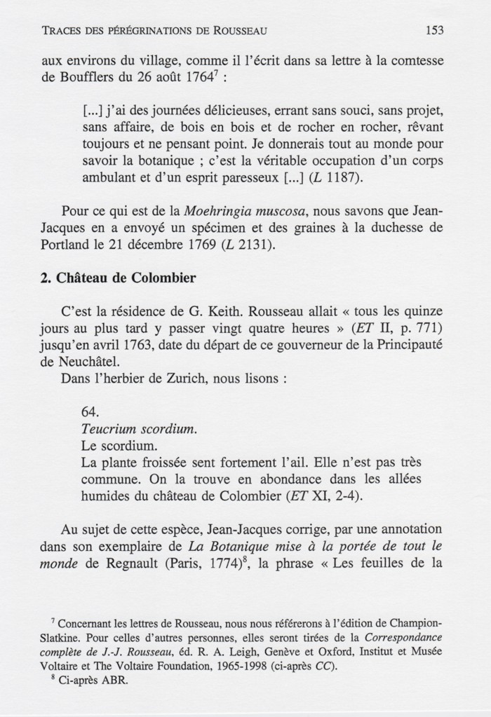 Traces des pérégrinations de Rousseau, p. 153